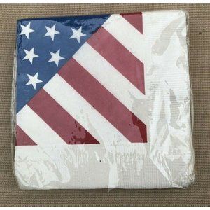 American Flag Patriotic Beverage Napkin AMSCAN Made in USA NEW